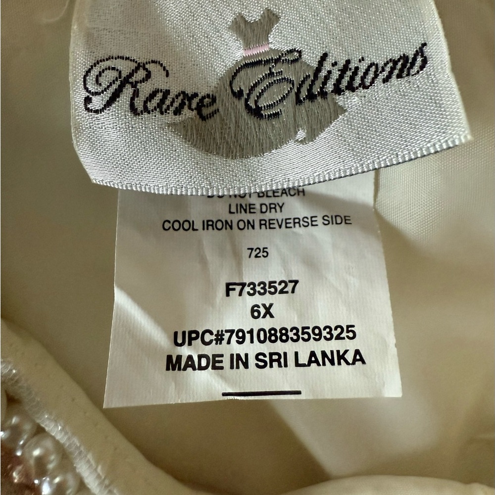 Rare Edition, Girl size 6x Spring dress Golden and White - Picture 2 of 5